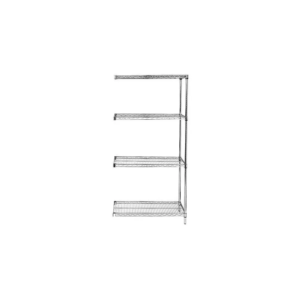 Quantum Storage Systems Adjustable Open Wire Shelving Add-On Units, 48" x 24" x 74" Clearance