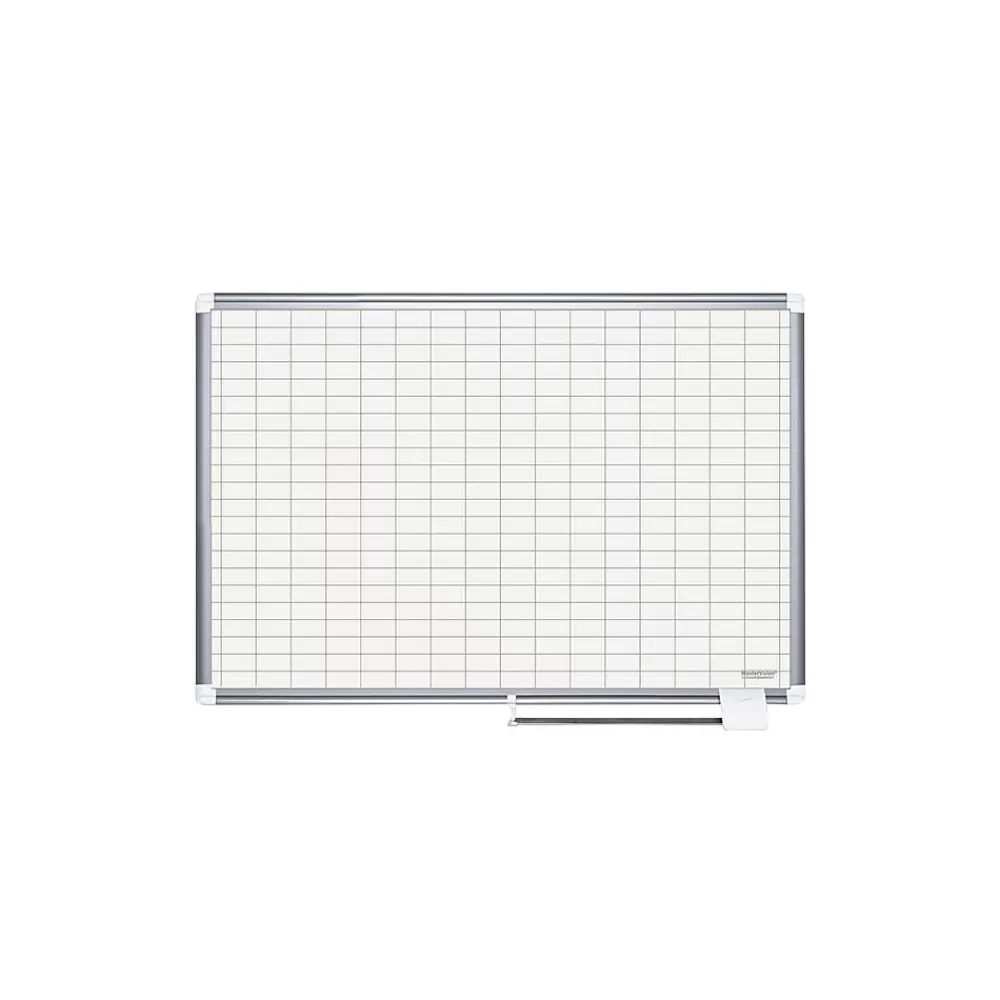 MasterVision All Purpose Planner Dry Erase Board W/Accessories,1X2 Grid, 48X36, Silver Frame Discount