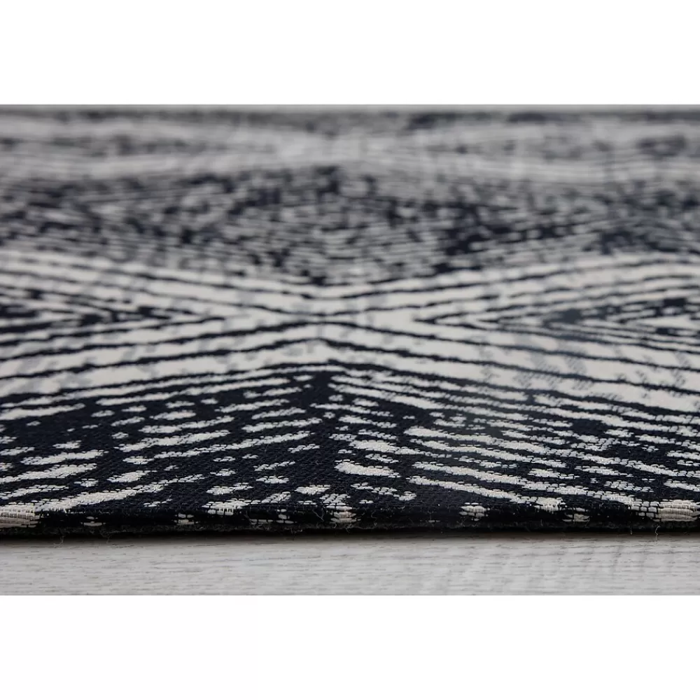Anji Mountain Rug'd Smiljan Carpet & Hard Floor Chair Mat, 36" x 48", Black/White Polyester (AMB9022) Fashion
