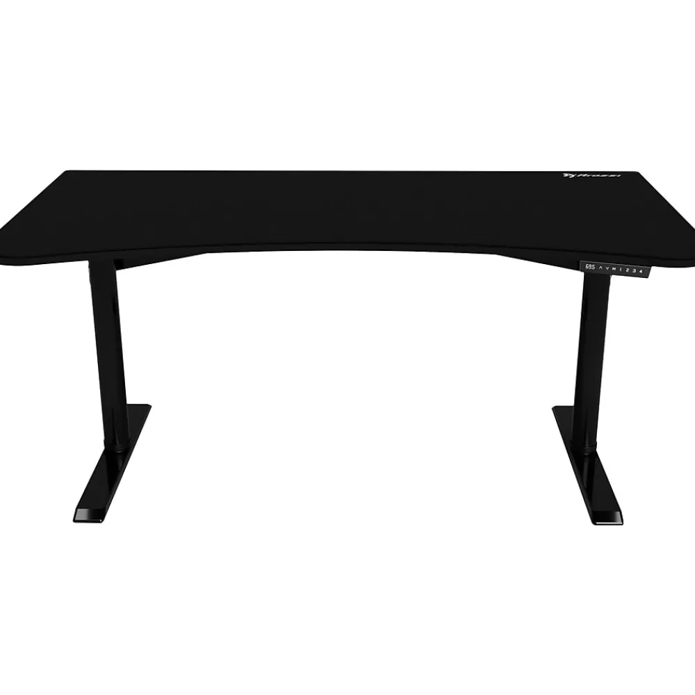 Arozzi Arena Moto 63"W Curved 29-46"H Adjustable Standing Gaming Desk, Black (AZ-ARENA-MOTO) Flash Sale