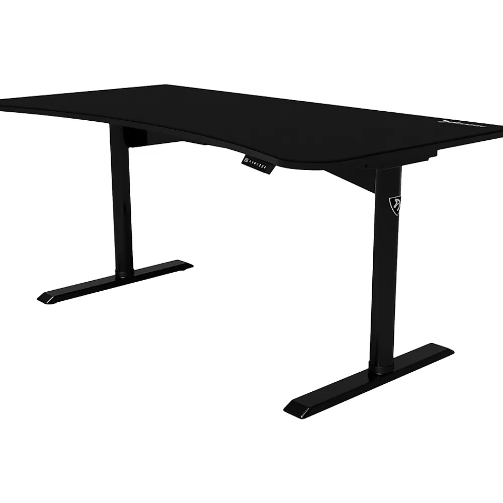 Arozzi Arena Moto 63"W Curved 29-46"H Adjustable Standing Gaming Desk, Black (AZ-ARENA-MOTO) Flash Sale