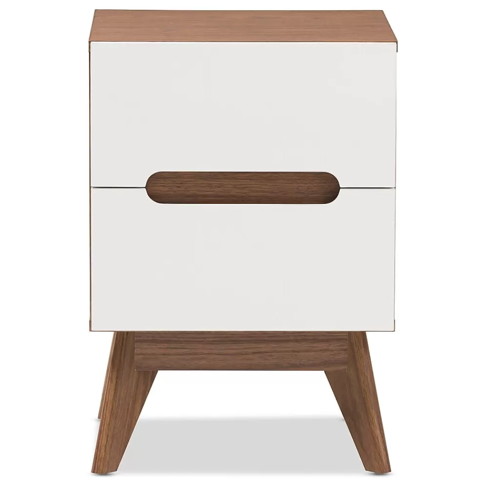 Baxton Studio Calypso 23" High Nightstand, White (2633-7504-STPL) Clearance
