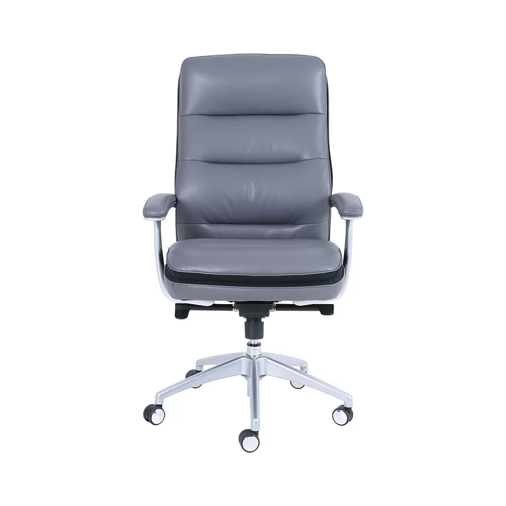 Beautyrest Platinum Sofil Bonded Leather Executive Chair, (49404) Gray Cheap