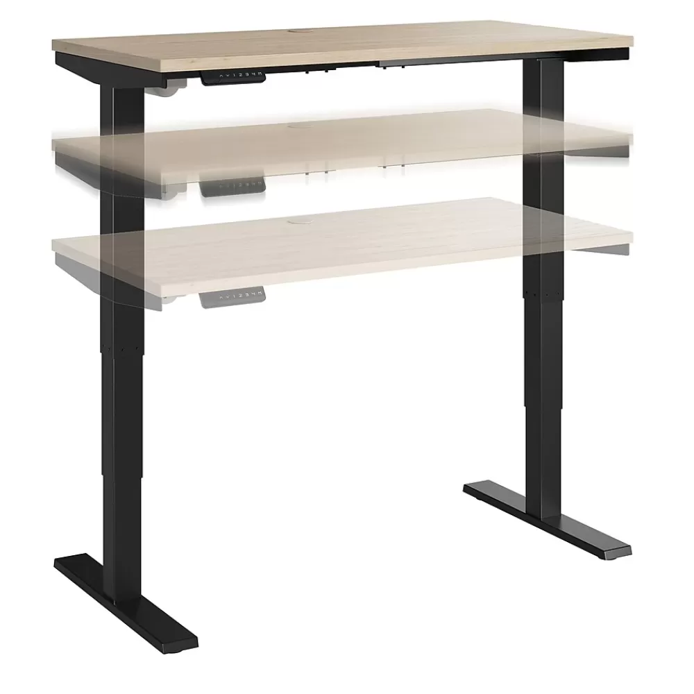 Bush Business Furniture Move 40 Series 48"W Electric Adjustable Standing Desk, (M4S4824NEBK) Natural Elm/Black Powder Coat Online