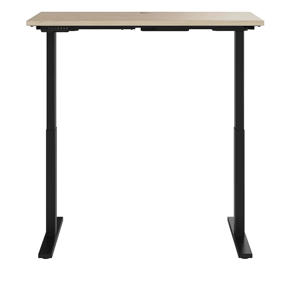 Bush Business Furniture Move 60 Series 48"W Electric Adjustable Standing Desk, (M6S4824NEBK) Natural Elm/Black Powder Coat Clearance