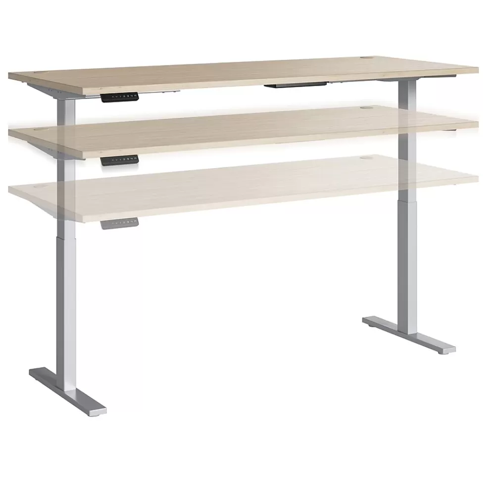 Bush Business Furniture Move 60 Series 72"W Electric Adjustable Standing Desk, (M6S7230NESK) Natural Elm/Cool Gray Metallic Store