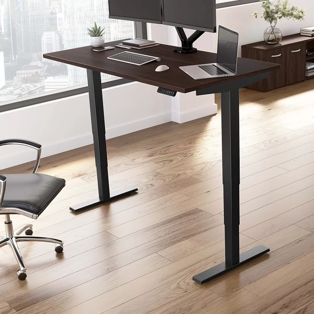Bush Business Furniture Move 40 Series 60"W Electric Height Adjustable Standing Desk, Black Walnut/Black (M4S6030BWBK) Cheap