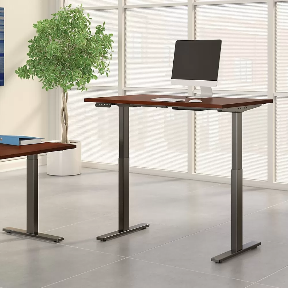 Bush Business Furniture Move 60 Series 48"W Electric Height Adjustable Standing Desk, Hansen Cherry (M6S4824HCBK) Fashion