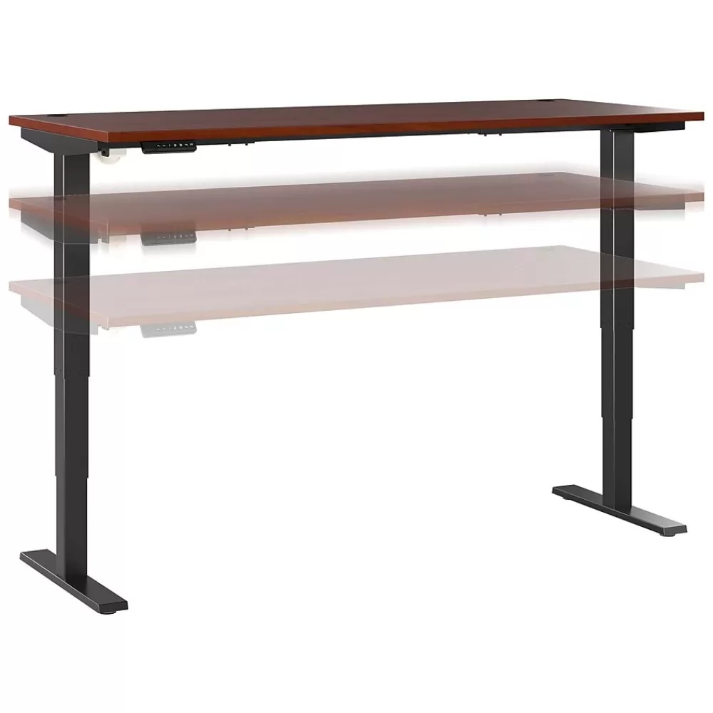 Bush Business Furniture Move 40 Series 72"W Electric Height Adjustable Standing Desk, Hansen Cherry/Black (M4S7230HCBK) Hot