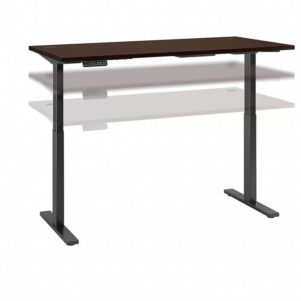 Bush Business Furniture Move 60 Series 72"W Electric Height Adjustable Standing Desk, Mocha Cherry (M6S7230MRBK) Best