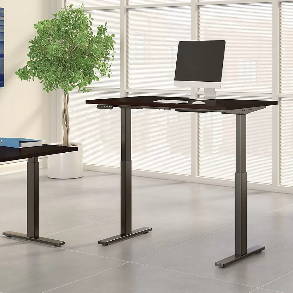 Bush Business Furniture Move 60 Series 48"W Electric Height Adjustable Standing Desk, Mocha Cherry (M6S4824MRBK) Best