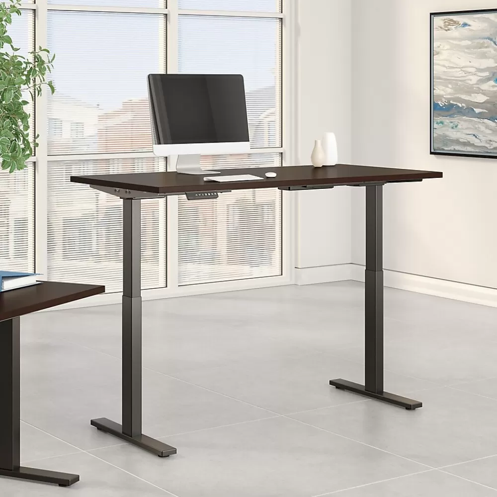 Bush Business Furniture Move 60 Series 60"W Electric Height Adjustable Standing Desk, Mocha Cherry (M6S6030MRBK) Store