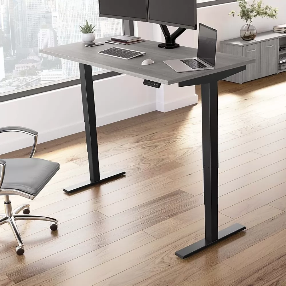 Bush Business Furniture Move 40 Series 60"W Electric Height Adjustable Standing Desk, Platinum Gray/Black (M4S6030PGBK) Store