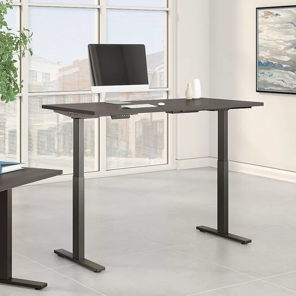 Bush Business Furniture Move 60 Series 72"W Electric Height Adjustable Standing Desk, Storm Gray (M6S7230SGBK) Clearance