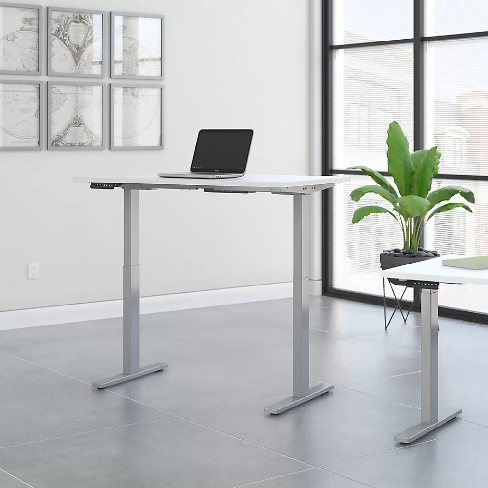 Bush Business Furniture Move 60 Series 48"W Electric Height Adjustable Standing Desk, White (M6S4824WHSK) Fashion
