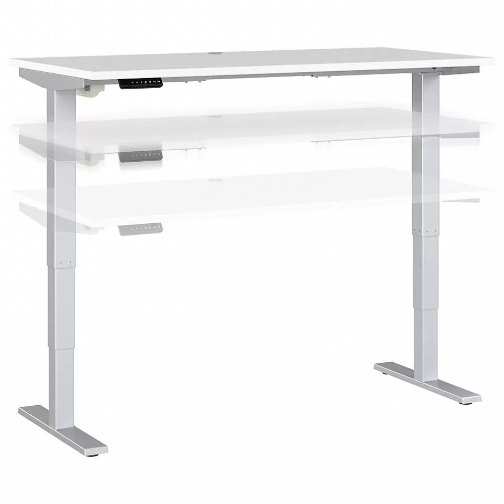 Bush Business Furniture Move 40 Series 60"W Electric Height Adjustable Standing Desk, White/Cool Gray Metallic (M4S6030WHSK) Cheap