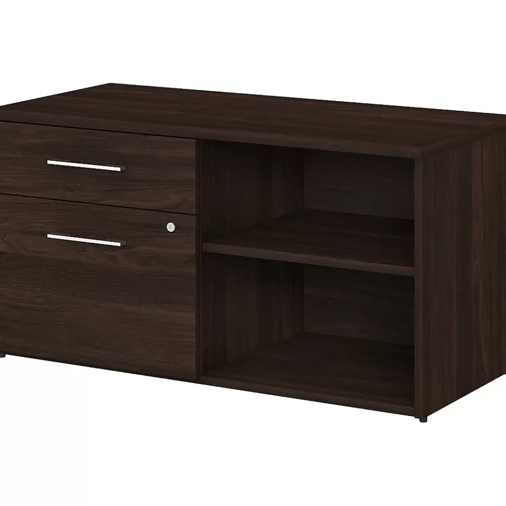 Bush Business Furniture Office 500 23.2" Storage Cabinet with 2 Shelves, Black Walnut (OFS145BW) Fashion