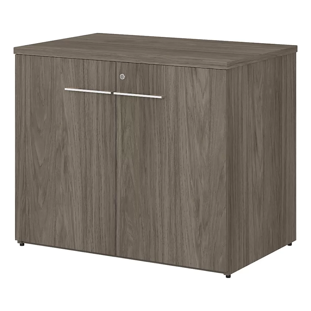 Bush Business Furniture Office 500 29.82" Storage Cabinet with Two Shelves, (OFS136MHSU) Modern Hickory Sale