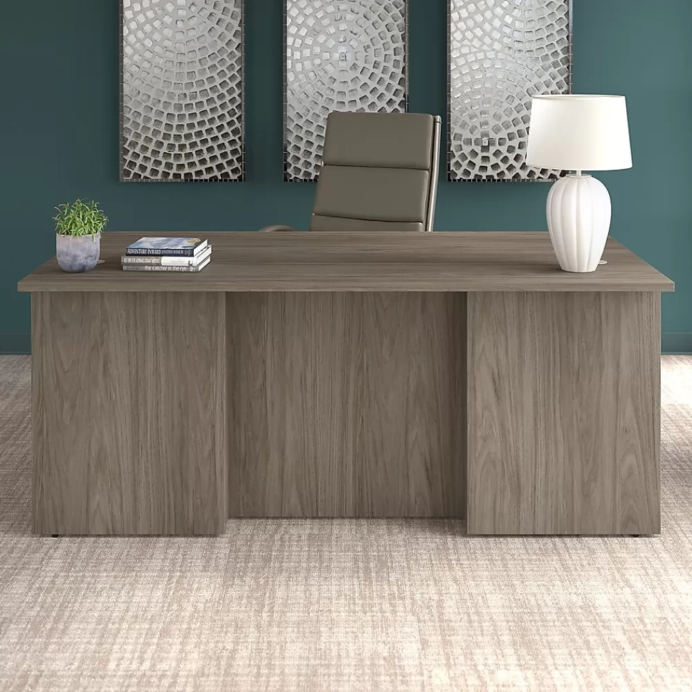 Bush Business Furniture Office 500 72"W Executive Desk, (OFD172MHK) Modern Hickory Sale