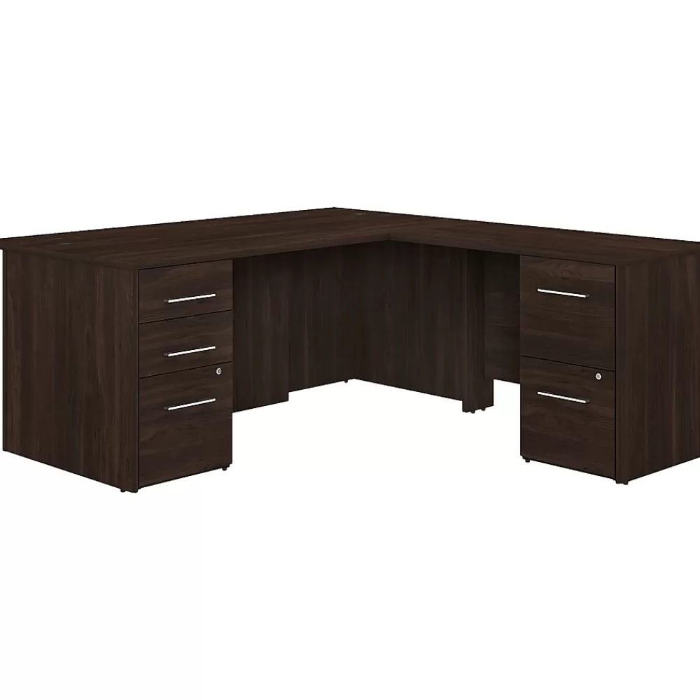 Bush Business Furniture Office 500 72"W L Shaped Executive Desk with Drawers, (OF5004BWSU) Black Walnut Sale