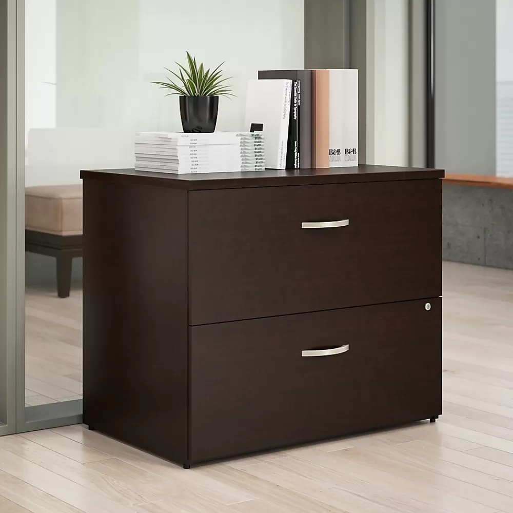 Bush Business Furniture Office in an Hour 2 Drawer Lateral File Cabinet, Mocha Cherry (OIAH011MRSU) Online