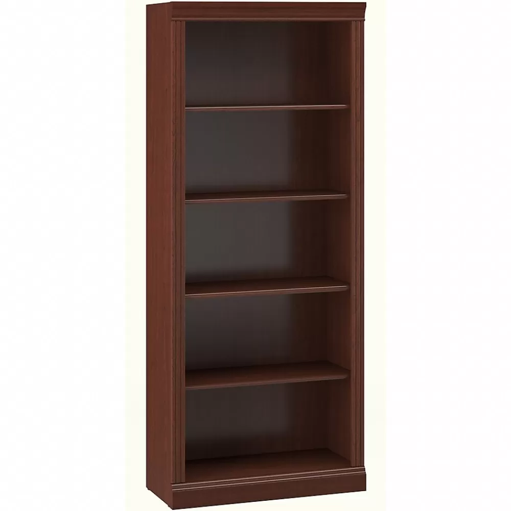 Bush Business Furniture Saratoga 72"H 5-Shelf Bookcase with Adjustable Shelves, Harvest Cherry (W1615C-03) Shop