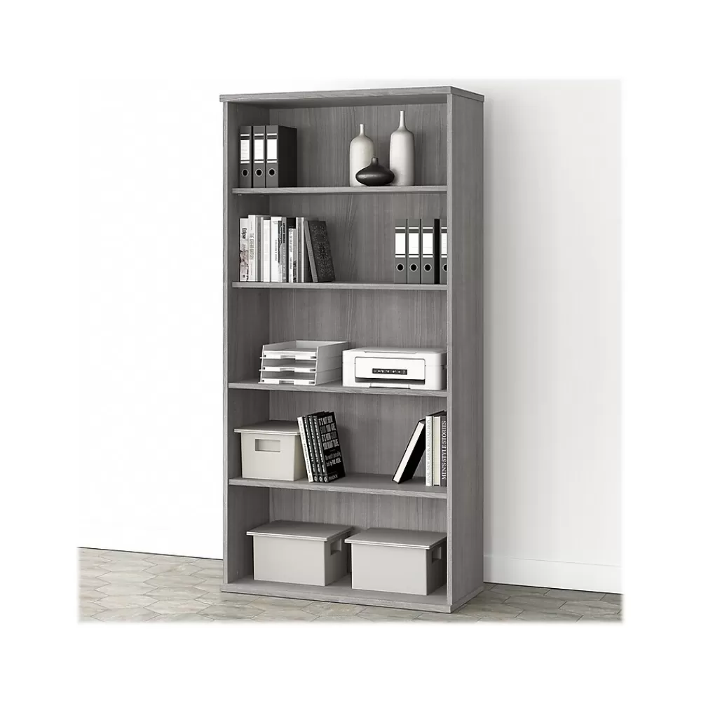 Bush Business Furniture Studio A 73"H 5-Shelf Bookcase with Adjustable Shelves, Laminated Wood (SDB7236PG-Z) Platinum Gray Best