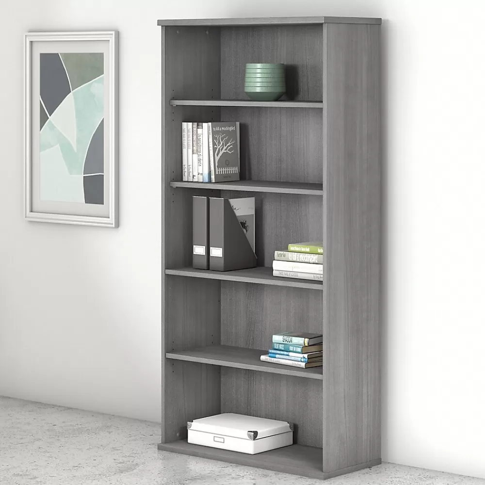 Bush Business Furniture Studio C 5 Shelf Bookcase, (SCB136PG) Platinum Gray Flash Sale