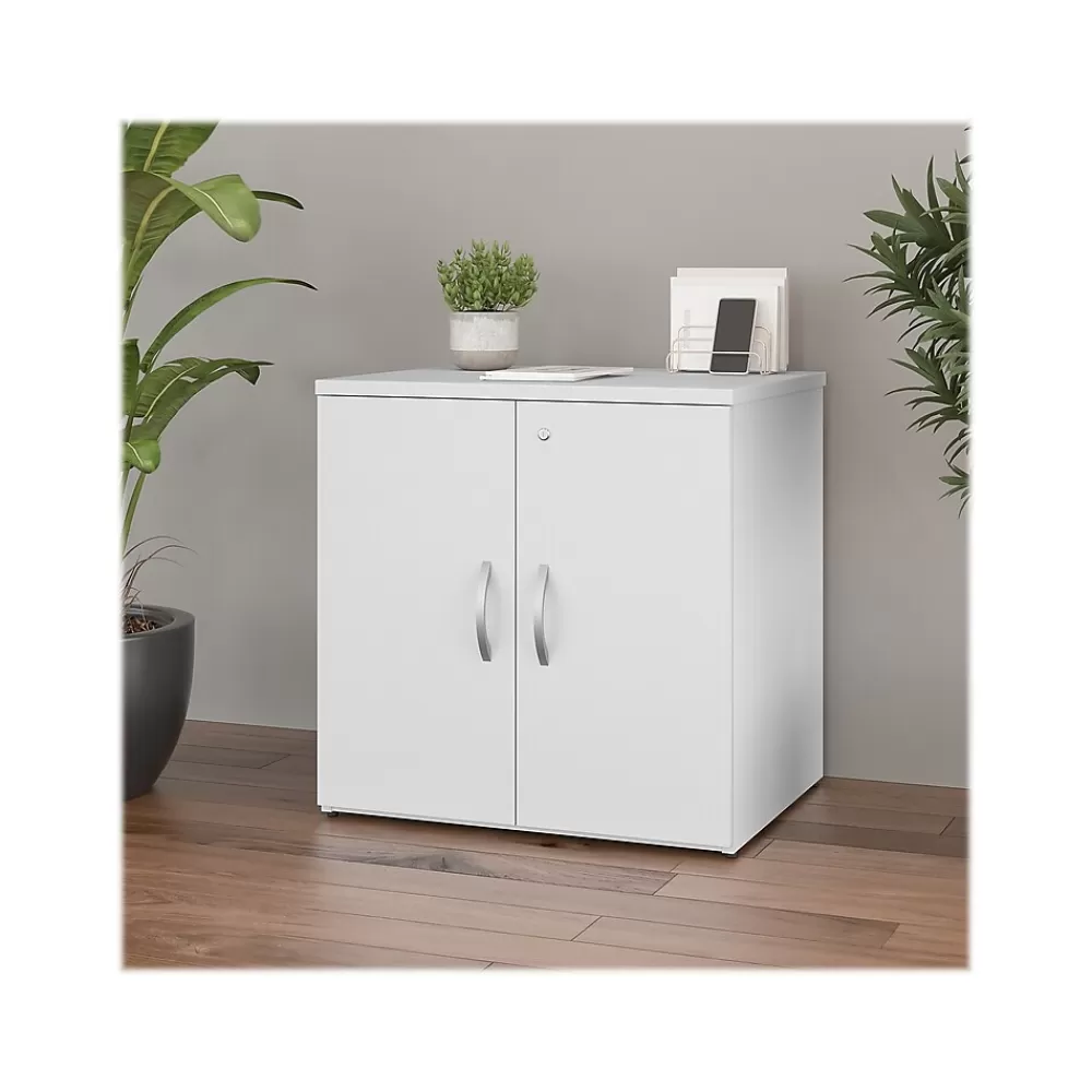 Bush Business Furniture Studio C 30" Storage Cabinet with 2 Shelves, White (SCS130WH) Sale