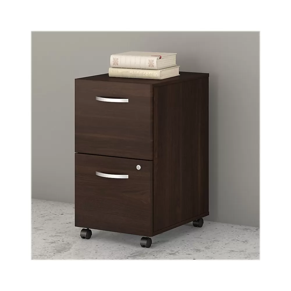 Bush Business Furniture Studio C 2-Drawer Mobile Vertical File Cabinet, Letter/Legal Size, Lockable, (SCF116BWSU) Black Walnut Sale
