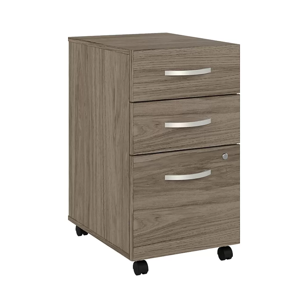 Bush Business Furniture Studio C 3-Drawer Mobile Vertical File Cabinet, Letter/Legal Size, Lockable, (SCF216MHSU) Modern Hickory Cheap