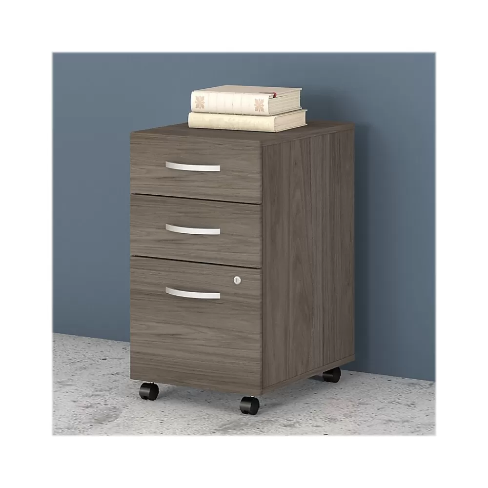 Bush Business Furniture Studio C 3-Drawer Mobile Vertical File Cabinet, Letter/Legal Size, Lockable, (SCF216MHSU) Modern Hickory Cheap