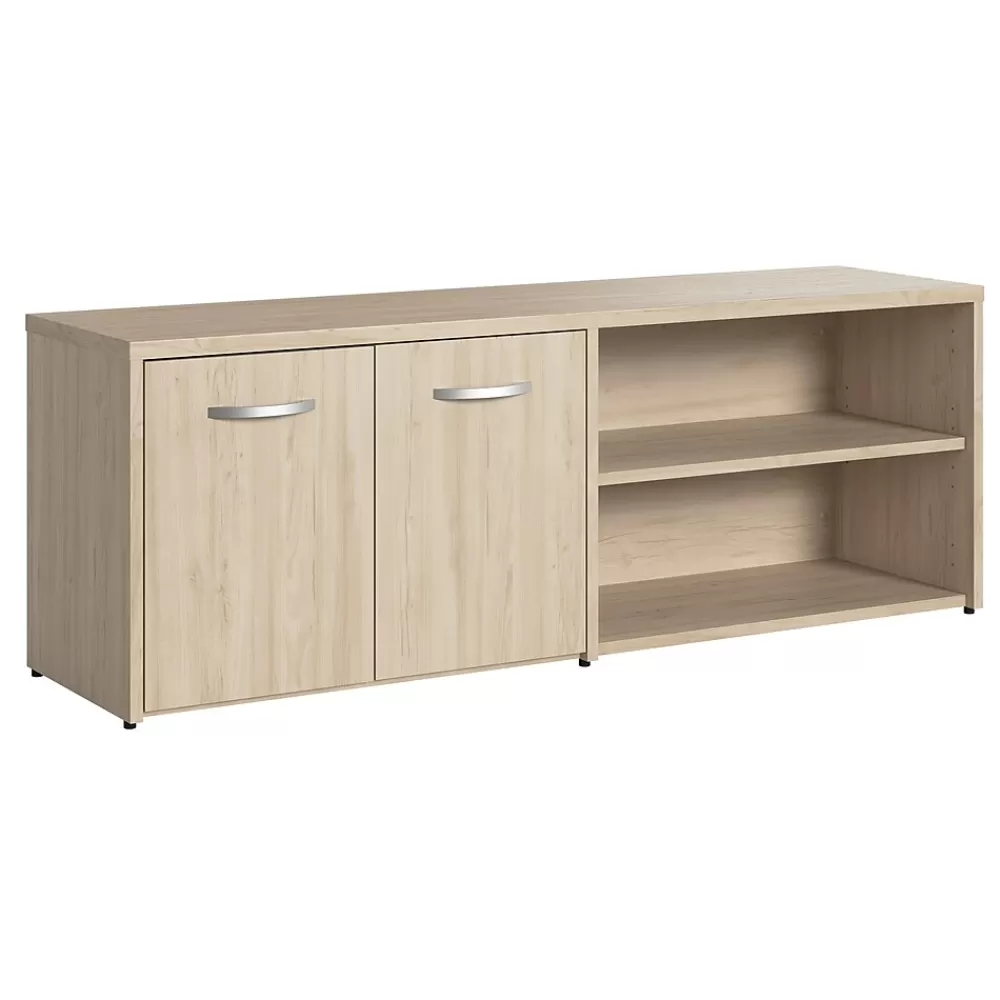 Bush Furniture Bush Business Furniture Studio C Low Storage Cabinet with Doors and Shelves, Natural Elm (SCS160NE) Discount