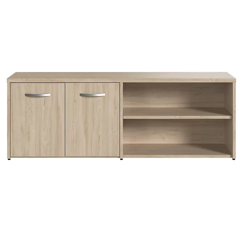 Bush Furniture Bush Business Furniture Studio C Low Storage Cabinet with Doors and Shelves, Natural Elm (SCS160NE) Discount