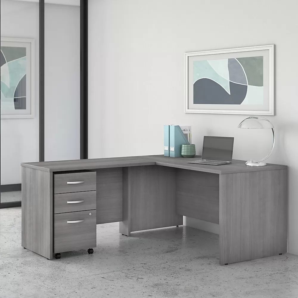 Bush Business Furniture Studio C 60"W L Shaped Desk with Mobile File Cabinet and Return, (STC008PGSU) Platinum Gray Best Sale