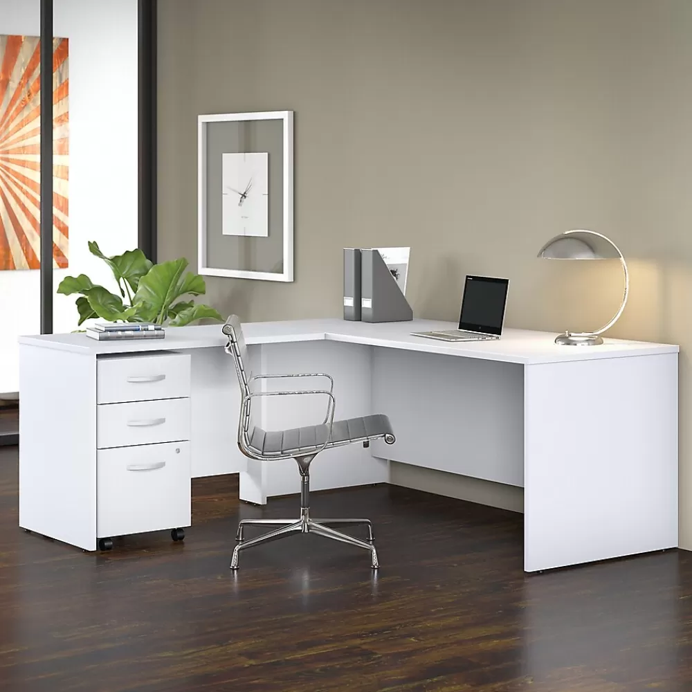 Bush Business Furniture Studio C 72"W L Shaped Desk with Mobile File Cabinet and Return, (STC007WH) White Best Sale