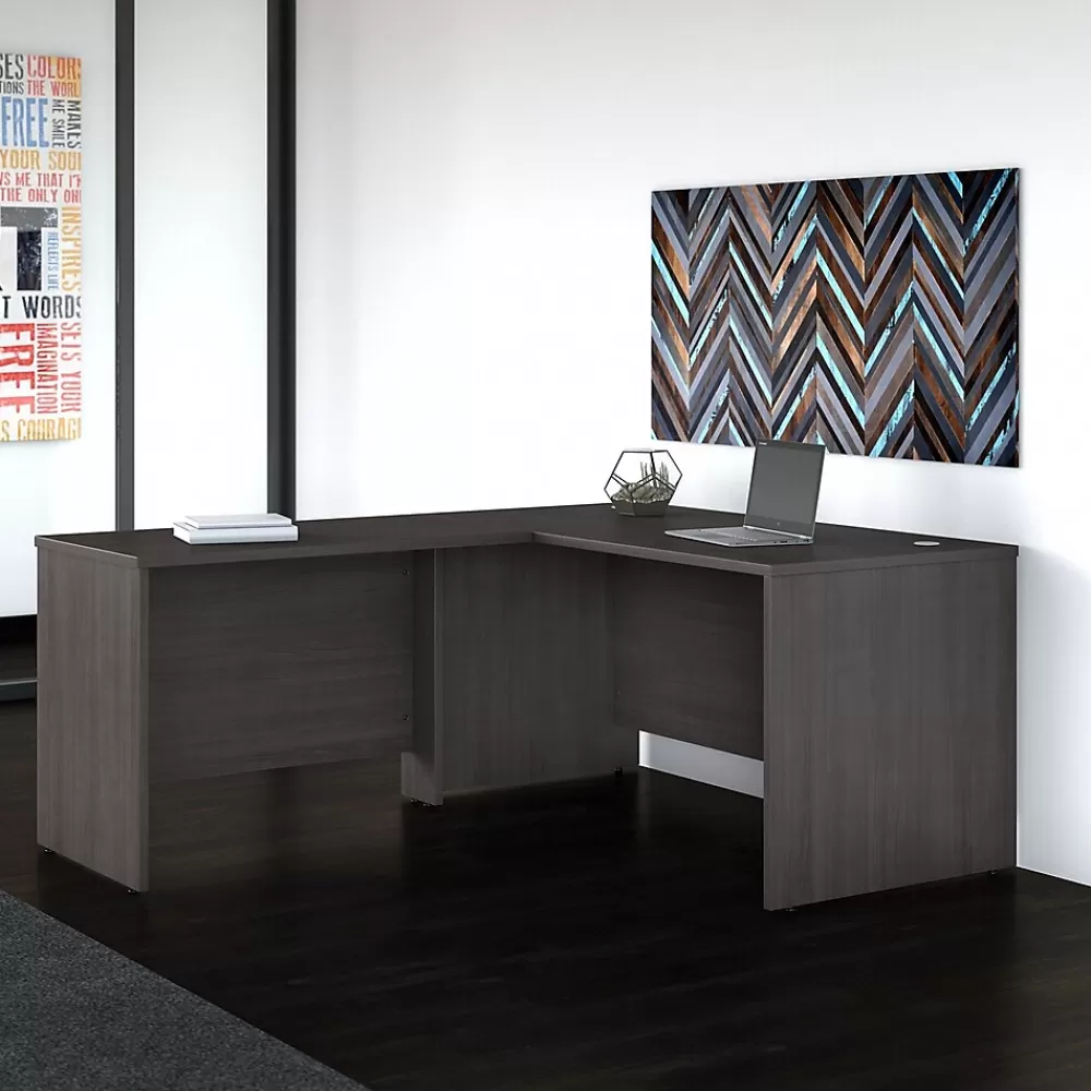 Bush Business Furniture Studio C 60"W L Shaped Desk with Return, (STC050SG) Storm Gray Cheap