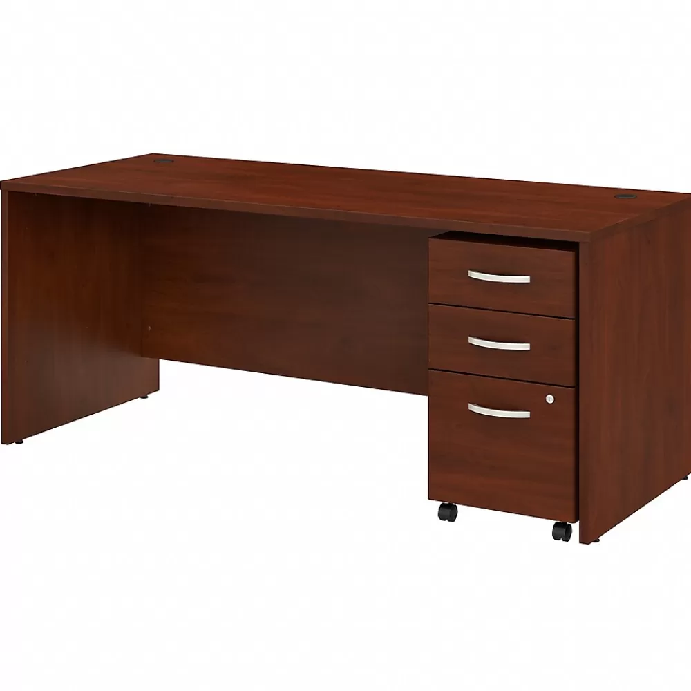 Bush Business Furniture Studio C 72"W Office Desk with Mobile File Cabinet, (STC013HCSU) Hansen Cherry Discount