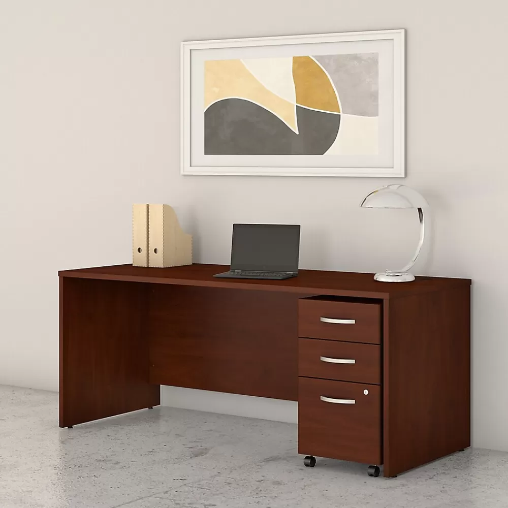 Bush Business Furniture Studio C 72"W Office Desk with Mobile File Cabinet, (STC013HCSU) Hansen Cherry Discount