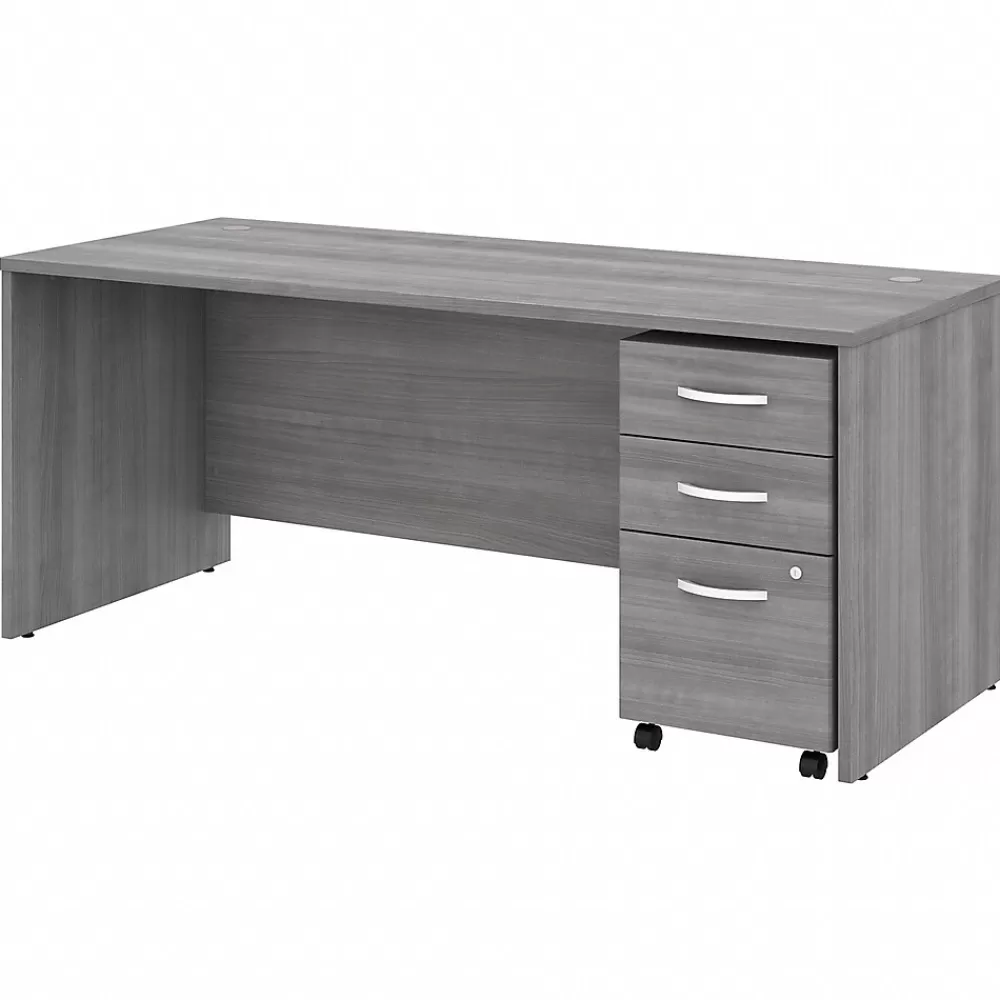 Bush Business Furniture Studio C 72"W Office Desk with Mobile File Cabinet, (STC013PGSU) Platinum Gray Best