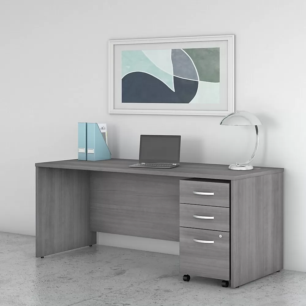 Bush Business Furniture Studio C 72"W Office Desk with Mobile File Cabinet, (STC013PGSU) Platinum Gray Best