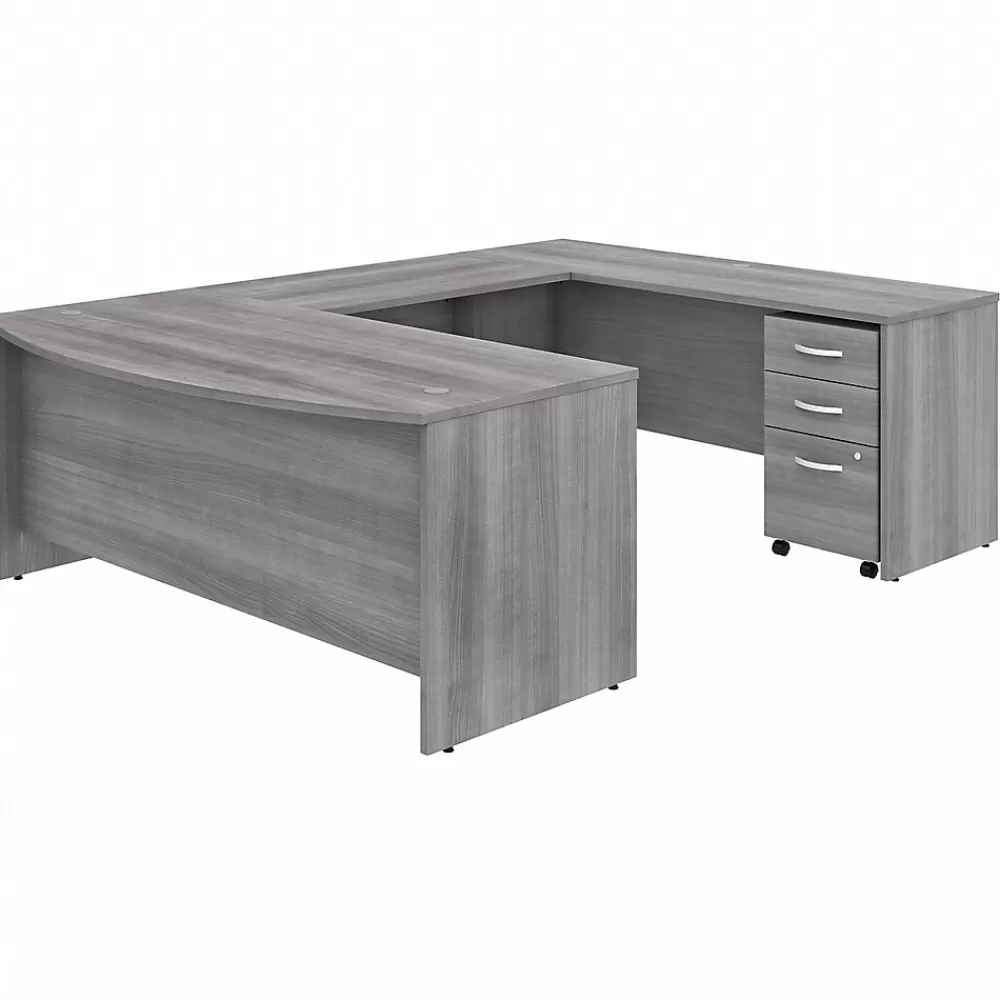Bush Business Furniture Studio C 72"W U Shaped Desk with Mobile File Cabinet, (STC004PGSU) Platinum Gray Discount
