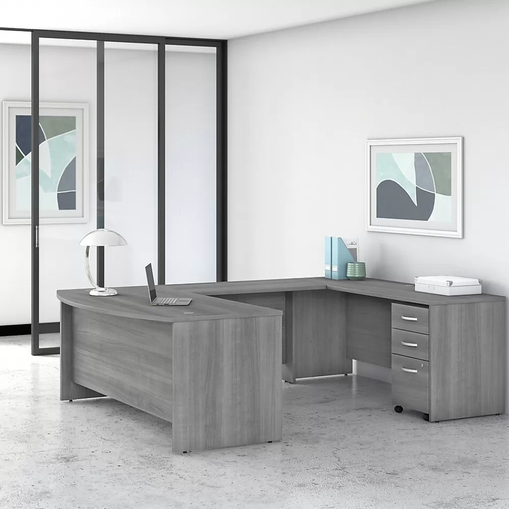 Bush Business Furniture Studio C 72"W U Shaped Desk with Mobile File Cabinet, (STC004PGSU) Platinum Gray Discount