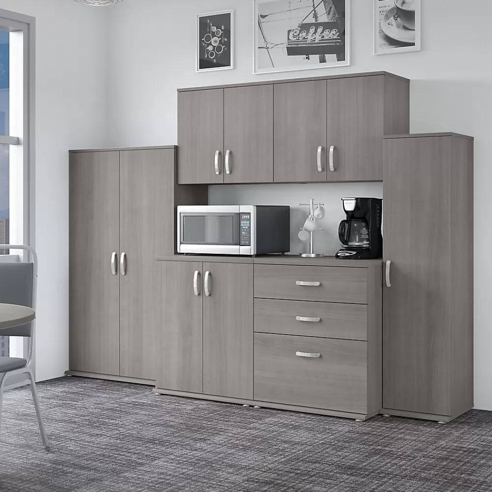 Bush Business Furniture Universal 62" 6-Piece Modular Storage Set with 14 Shelves, Platinum Gray (UNS002PG) New