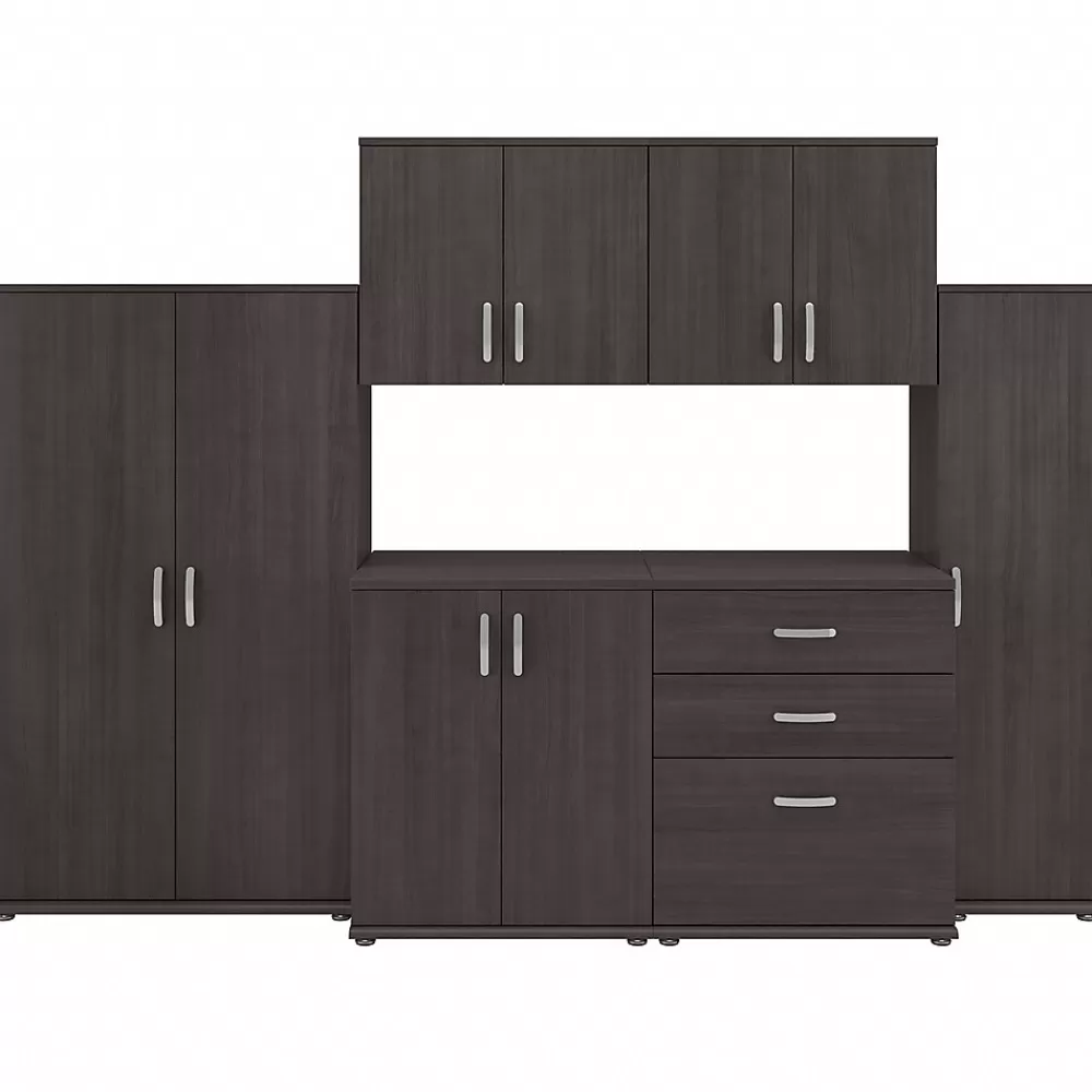 Bush Business Furniture Universal 62" 6-Piece Modular Storage Set with 14 Shelves, Storm Gray (UNS002SG) Cheap