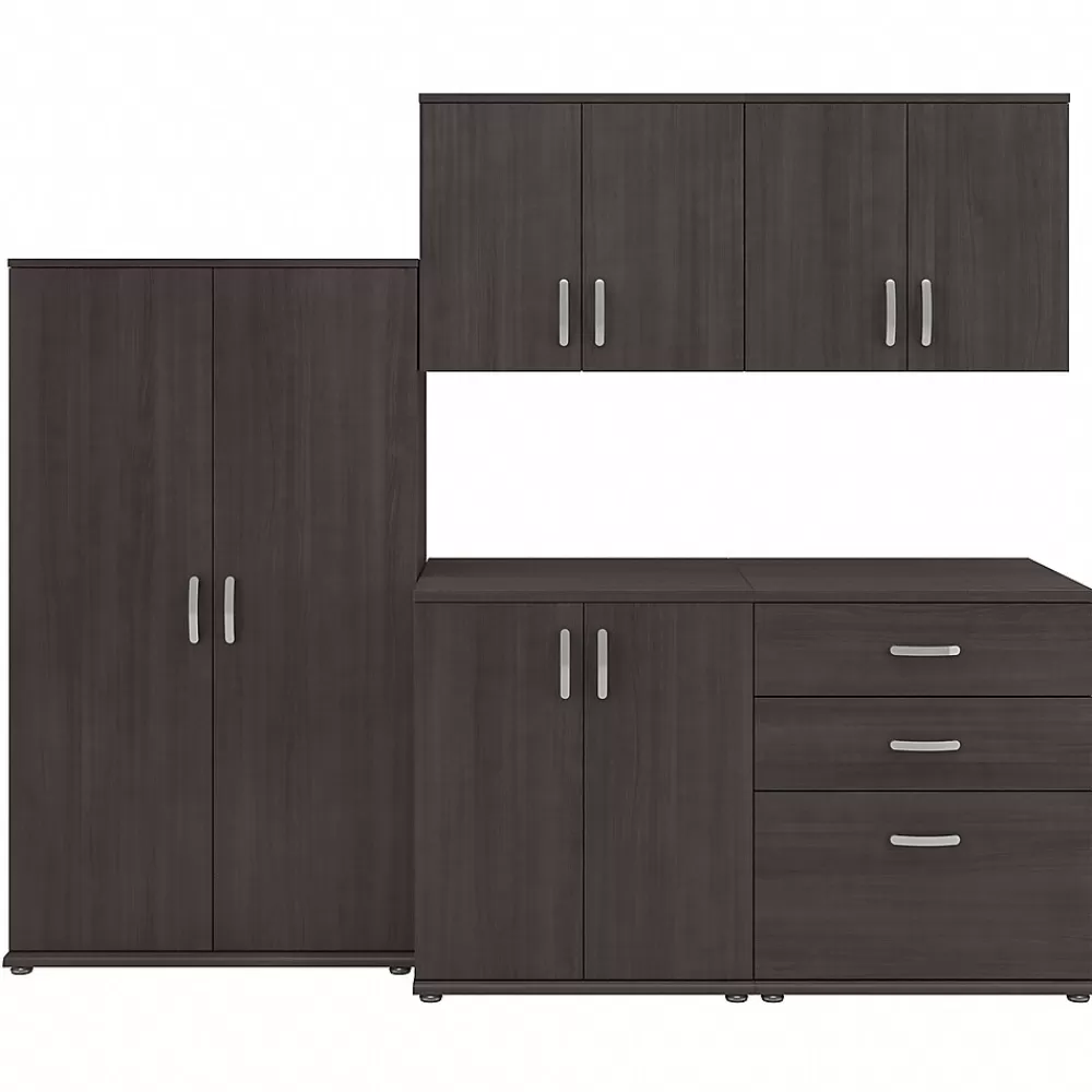 Bush Business Furniture Universal 62" 5-Piece Modular Storage Set with 11 Shelves, Storm Gray (UNS003SG) Discount