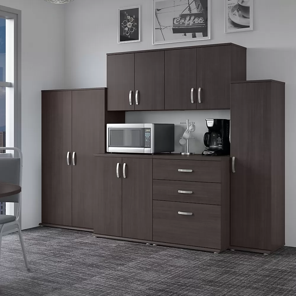 Bush Business Furniture Universal 62" 6-Piece Modular Storage Set with 14 Shelves, Storm Gray (UNS002SG) Cheap