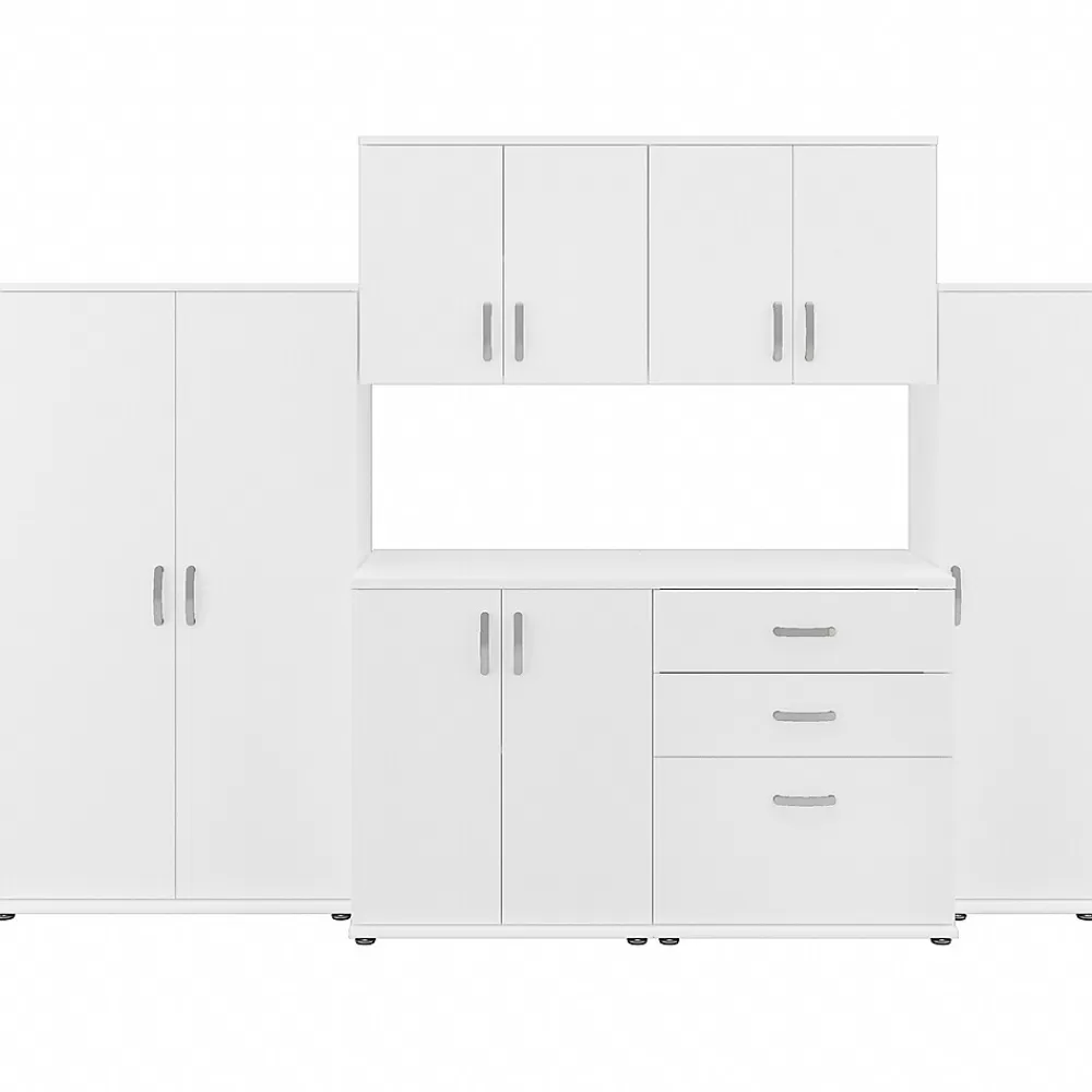 Bush Business Furniture Universal 62" 6-Piece Modular Storage Set with 14 Shelves, White (UNS002WH) New