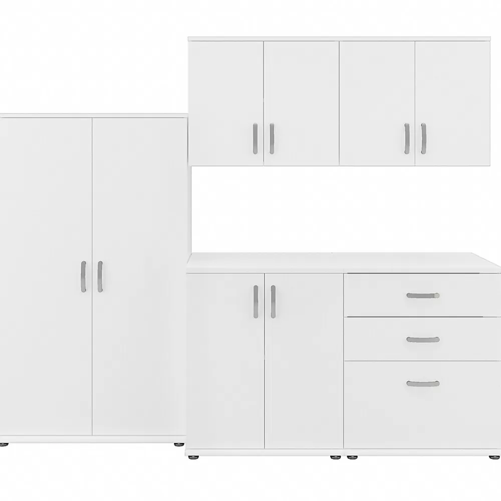 Bush Business Furniture Universal 62" 5-Piece Modular Storage Set with 11 Shelves, White (UNS003WH) Best