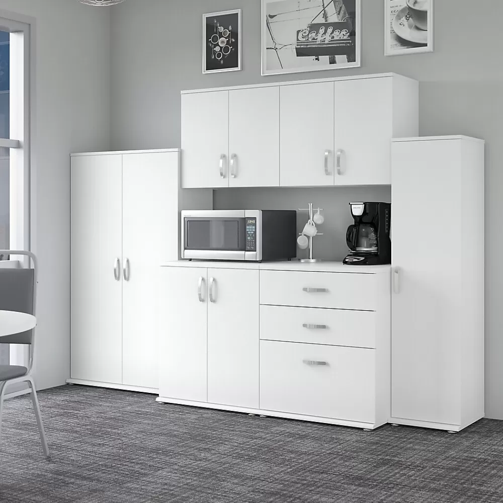 Bush Business Furniture Universal 62" 6-Piece Modular Storage Set with 14 Shelves, White (UNS002WH) New